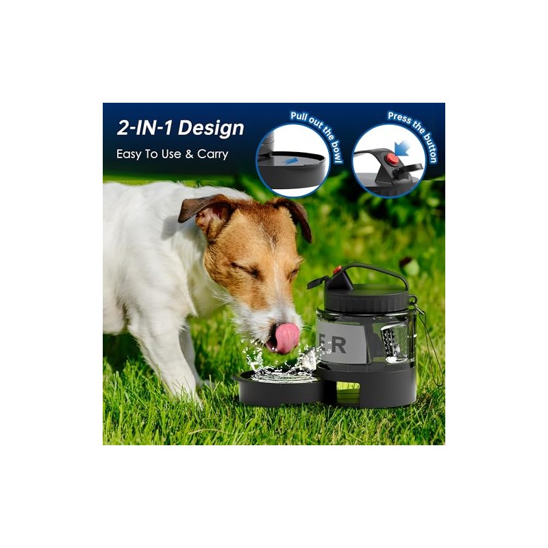Botella de agua para perros de 54 onzas, dispensador de