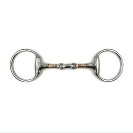 Equine Smile ES0086 Olive Head Bit Simple Broken with Coated Copper Roller Stainless Steel Ring Diameter 70 mm Bit Thickness 21 mm (14.5 cm)