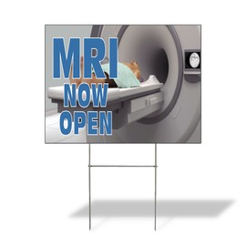 Fastasticdeals Weatherproof Yard Sign MRI Now Open Outdoor Advertising Printing Grey Lawn Garden General Medical 24x18 Inches 1 Side Print