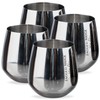 Jagged Ridge Wine Rooms Silver Steel Stemless Wine Glass -