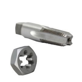 Drill America 3/8" NPT Pipe Tap and Die Kit, Carbon Steel Pipe Tap and Pipe Die - Hex Shape, POUT Series