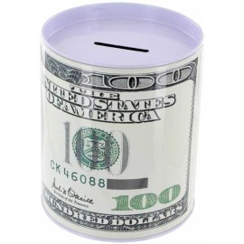 Only One Stop Shop Tin Money Piggy Bank Savings 6.5" Franklin Coin Jar Box Saver - Kids Collection