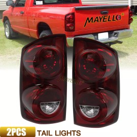 mayello 2PCS Smoke Red Tail Lights For 2007-2008 Dodge Ram 1500 07-09 Ram 2500 3500 DOT