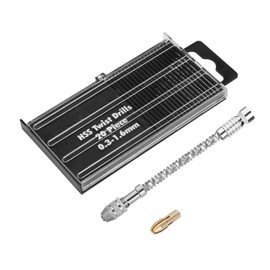 Alcance de pizca 1.0-2.2 mm Portátil Mini Juego de herramientas de perforación Pequeño Pin Vise Taladro de mano con 20pcs brocas de 0.3-1.6mm, Perforadora semiautomática