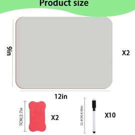 14 PCS Mini Whiteboards Double Sided Mini Whiteboard Dry Erase Mini Whiteboard Small Whiteboard Mini Whiteboard and Pen for Students Classroom Home and Office