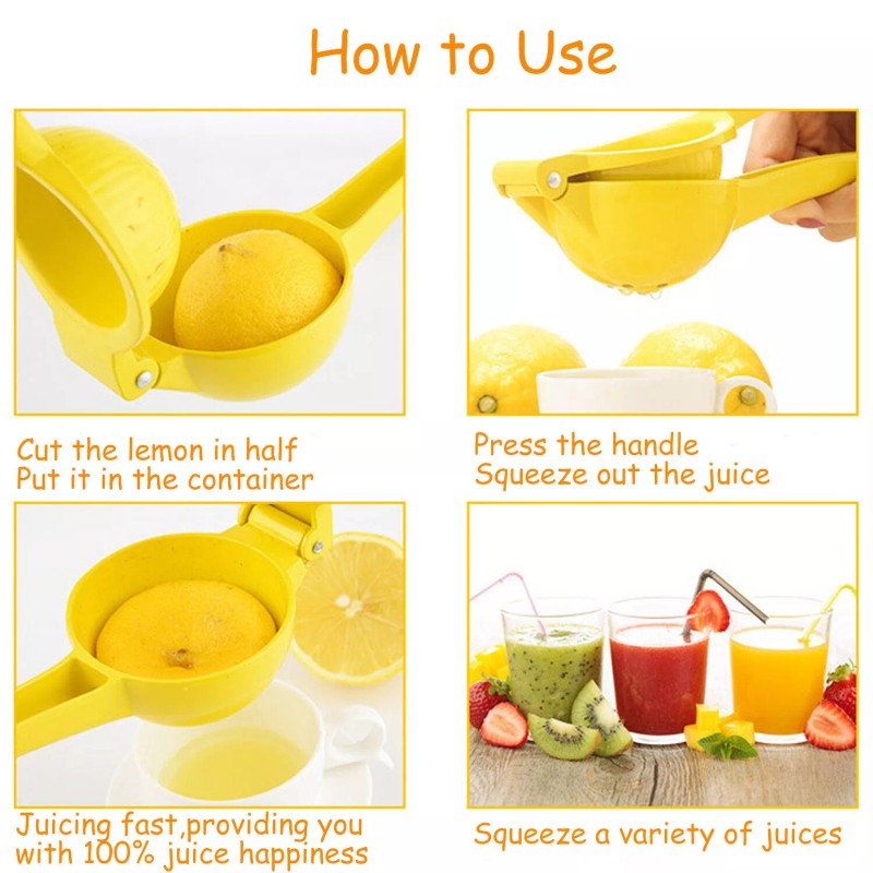 Zulay Kitchen Yellow Manual Lemon Squeezer Citrus Juicer Lemon Juicer