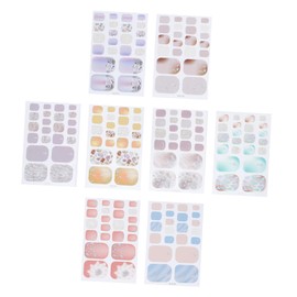Baluue DIY Home Nail Art Kit 8 Sheets Toe Nail Wraps Effects Nail Stickers for Girls Women Easy Application for Family Parties
