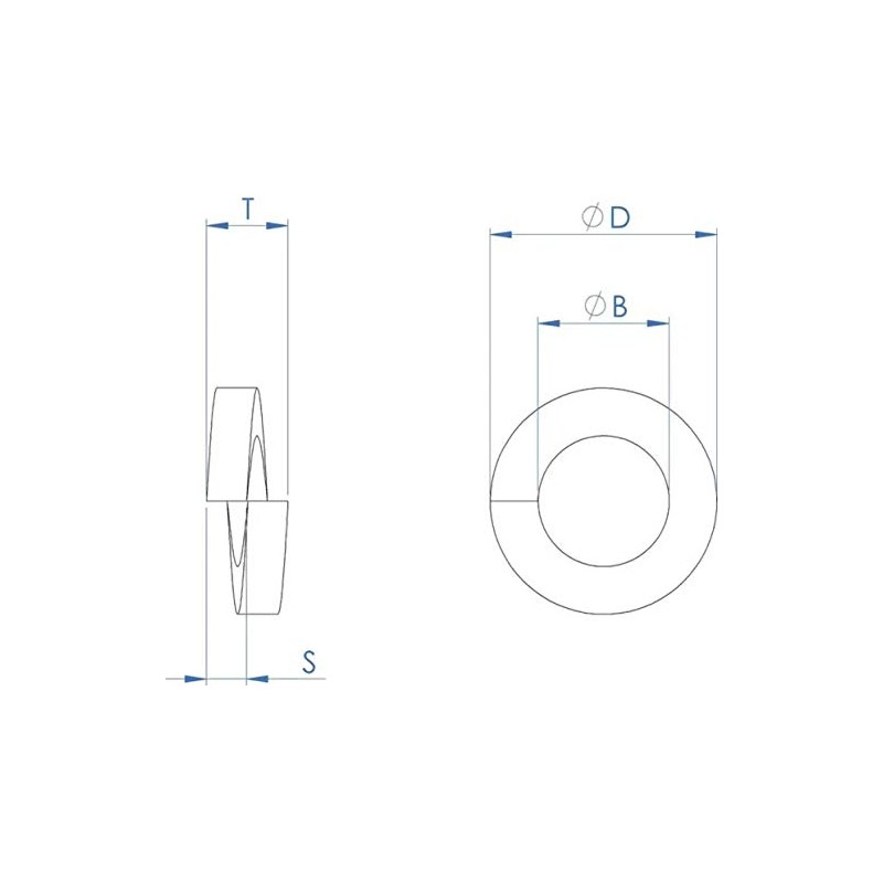 M6 (6mm) Rectangular Section Spring Lock Washer- A2 Grade Stainless