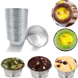 100 round aluminium baking trays and grills are perfect for baking small cakes with a size of 9 cm and 150 ml (100)