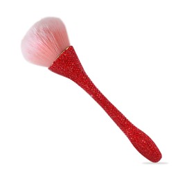 XEAOHESY 1pc Red Rhinestones Nail Dust Brush Mineral Powder Brush Blush Brush Soft Fluffy Foundation Brush Large Face Powder Makeup Brushes Kabuki Brush for Powder