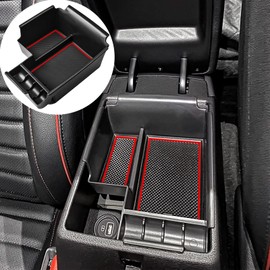 TACORBO Center Console Organizer Compatible with 2019 2020 2021 2022 2023 2024 Kia Forte GT Accessories, Forte LX/LXs/GT-Line/GT/GT Manual Insert Tray ABS Armrest Secondary Storage Box, Red