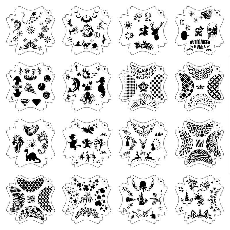 Depvision Reusable Face Paint Stencils for Body Art Painting Halloween