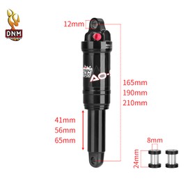 DNM AO-9 Air Suspension Shock Absorber, 65/56/41mm Travel, 150-275PSI Adjustable, Lightweight Aluminum Alloy MTB Suspension for 210/190/165mm, Waterproof & Dustproof(AO9-165 x 41mm)