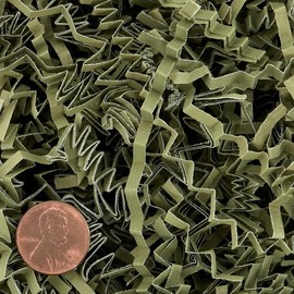 Paper Mart Crinkle Paper Filler, Olive Green 10 LB Bag, Shredded Paper for Gift Baskets, 24 x 16 x 11.5 Inch Compacted Bag of Gift Box Filler