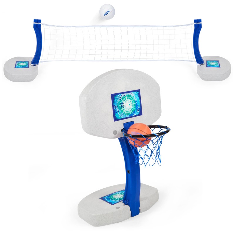 SwimWays 2-in-1 Pool Sport Combo Set - Volleyball Net &