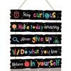 KAIRNE Motivational Wall Art,Inspirational Wooden Hanging Plaques,Positive Quotes Room Decorations,Never