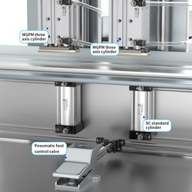 YAOJING 4F210-08 5 Holes and 2 Positions 1/4" air Foot Pedal Variable Speed Foot Pedal Foot Pedal for Trash Cabinet Drawer Foot Pedal Switch Foot Switch Pedal Pneumatic Foot Pedal