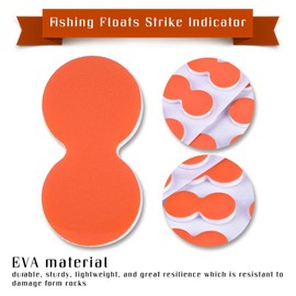 48 piezas de flotadores de pesca con mosca EVA, indicador de golpeo, accesorios de aparejo, color verde, naranja (naranja), indicadores de golpe