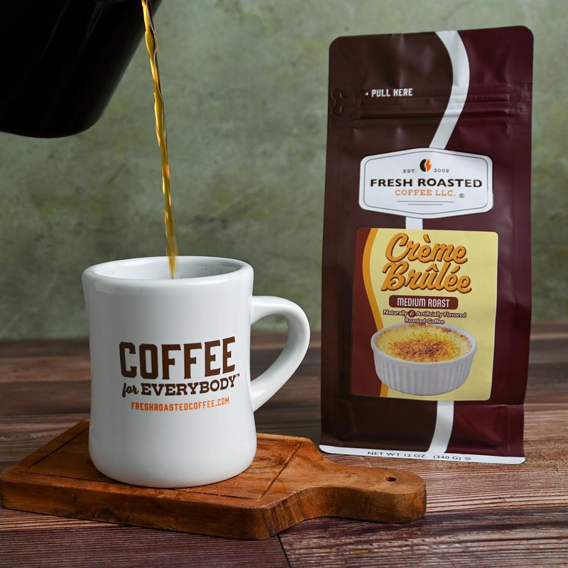 Fresh Roasted Coffee, Crème Brûlée Flavored Whole Bean Coffee, Medium
