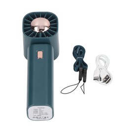 Handheld Fan Hanging Design Type C Rechargeable Portable Cooling USB Fan for Indoor Outdoor 5V 1A Green