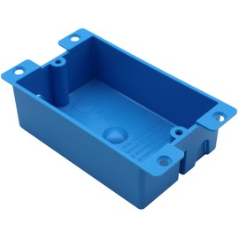 YQXIUTE 1-Gang Old Work Shallow Outlet Box, Blue PVC Plastic Junction Box, 8 Cubic Inch, ETL Certified, Fire Rated for 2 Hours, for DIY and Professional Use (1 Pack)