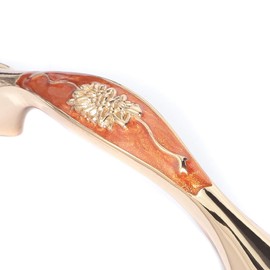 Solid Gold Cabinet Hardware Handle Pull Amber Red with Gold Flower Dresser Wardrobe Pull - 2.52" (64mm) Hole Centers, 10 Pack, Brown Amber