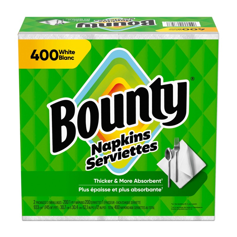 Bounty Servilletas de papel, blancas, 400 unidades