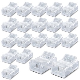 Innfeeltech 20 Pcs Strip Connector for 10MM 2 Pin LED Light, Double Side Strip Quick Connector