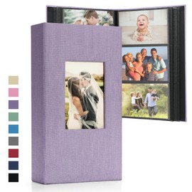 DazSpirit Large Photo Album Slip-in Album for 408 Photos (10 x 15 cm) - Linen Bound, Personalisable, Ideal for Family, Weddings, Travel & Baby Memories, Photo Book to Slip in, Black