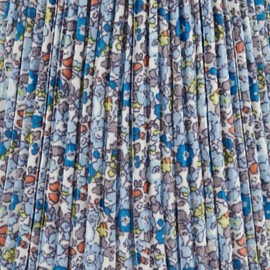 4" Top x 6" Bottom x 5 1/2" High x 5 1/2" Slant Print Lamp Shade Replacement Set of 6 Small Blue Empire Round Modern Fabric Shirred Pleated Floral Clip On - Springcrest