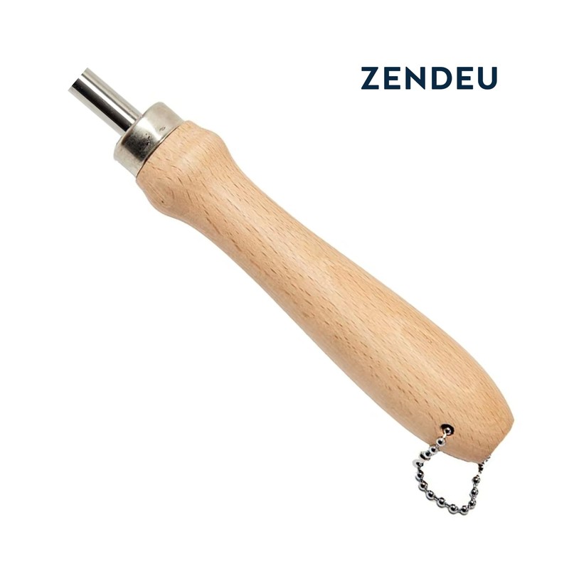 Zendeu Wood-Handle Paella Skimmer Spoon (26 inch Long)