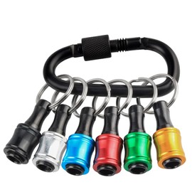 Mesee 6 Pieces 1/4 Inch Hex Shank Screwdriver Bit Holder, Key Chain Extension Rod, Drill Holder Set, Holder Extension Bar Drill Screw Adapter Quick Release Screwdriver Bits