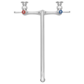 GRIDMANN Commercial Sink Faucet, 8" Center Wall Mount No Lead Faucet, 14" Swivel Spout, Dual Lever Handles, Brass Construction, Chrome Polished Finish