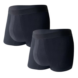 Incontinence Underwear for Men-Leakproof, Washable, Reusable Boxer Brief for Bladder Control|60ML Absorbency Leak Proof Incontinence Panties|2 Pcs,2X-Large,Black