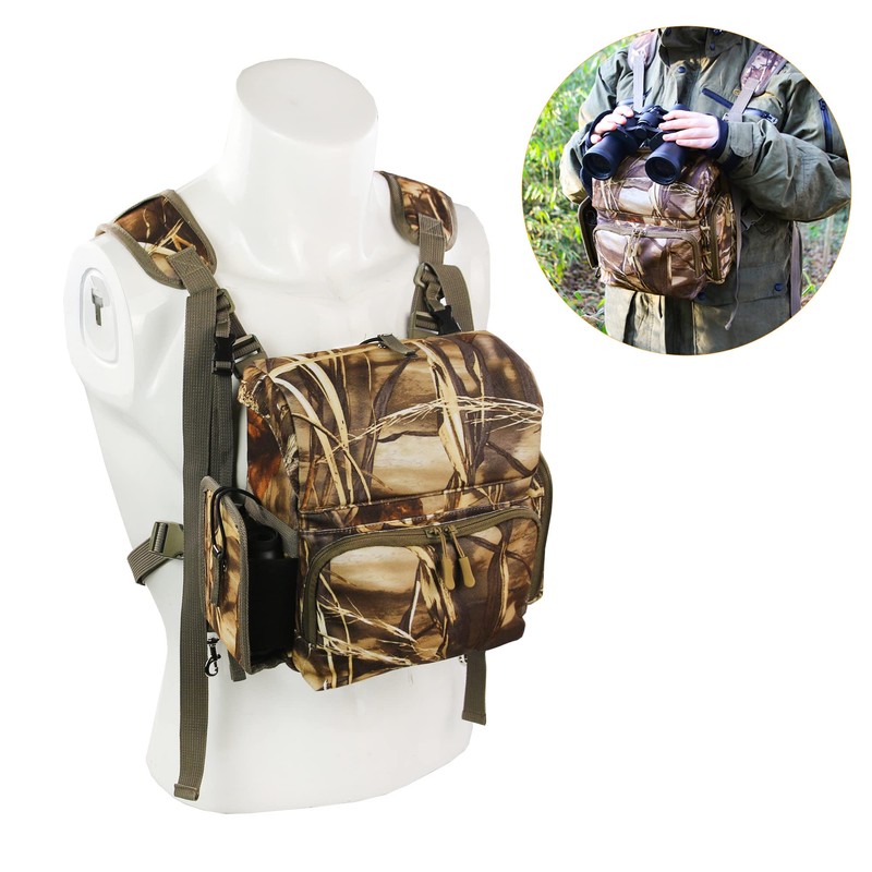 MDSTOP Binocular Harness, Bino Harness Chest Pack with Rangefinder Pouch,