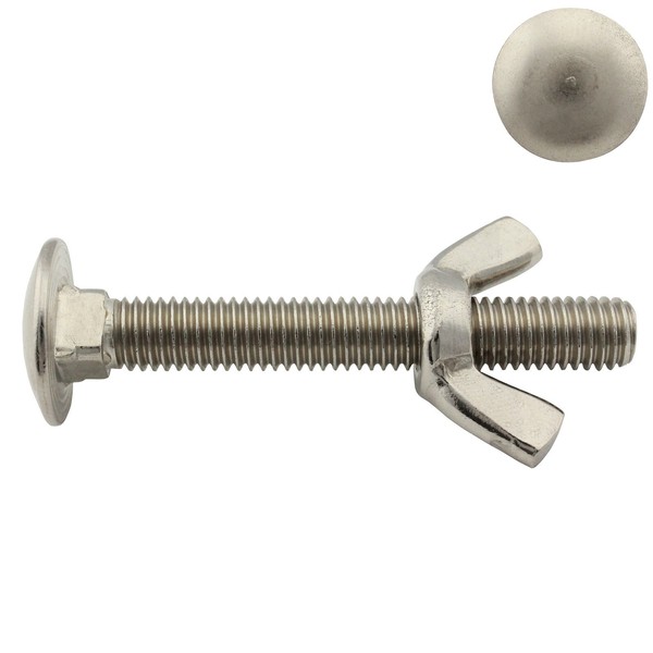 Round-Head Screws with Wing Nuts (Edged Shape) – M8 x