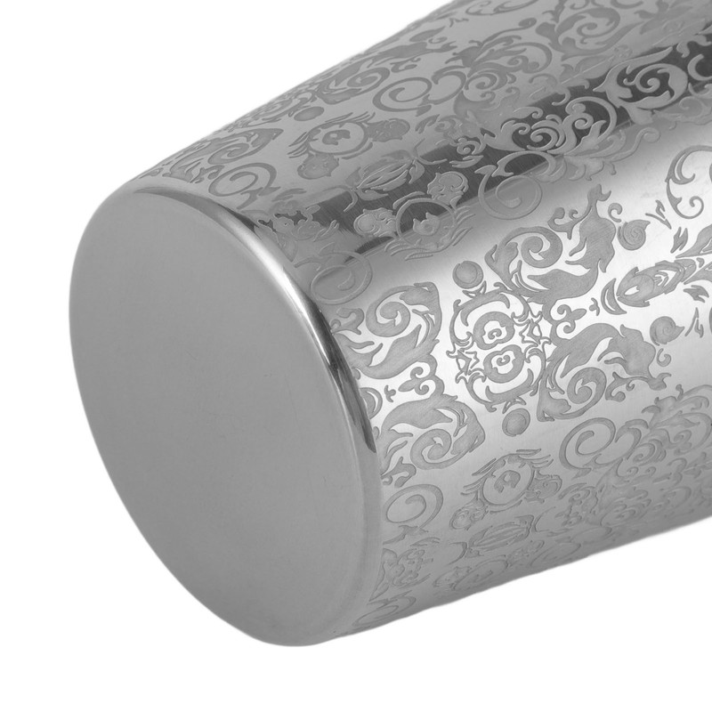 Stainless Steel Cocktail Shaker Engraved Martini Shaker Silver Japanese American