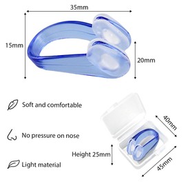 JEYORZY Nose Clip Swimming Pack of 4 Nose Clip Swimming Non-Slip Nose Clip for Swimming Non-Slip Nose Clip with Storage Box for Adults Children Unisex