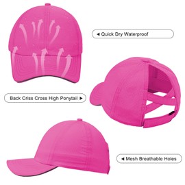 Girls Criss Cross Ponytail Hat Mesh Baseball Cap Kids Quick Dry Ponycap Hats Outdoor Summer Sports Hat Age 7-12