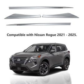 Chrome Outside Door Body Side Molding Trim Compatible with Nissan Rogue 2021 2022 2023 2024 2025 ABS