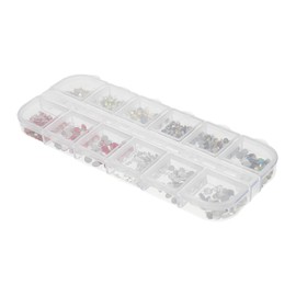 minkissy Boxed Nail Charms Rhinestones 12-Grid Manicure Charms DIY Nail Art Decor Sparkling Gems Nail Jewels for Women