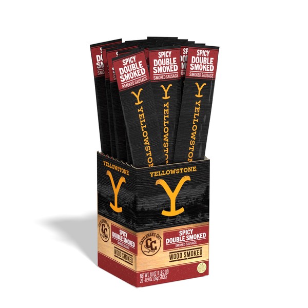 Yellowstone by Cattleman's Cut Spicy Double Smoked Sausage Sticks, 0.9
