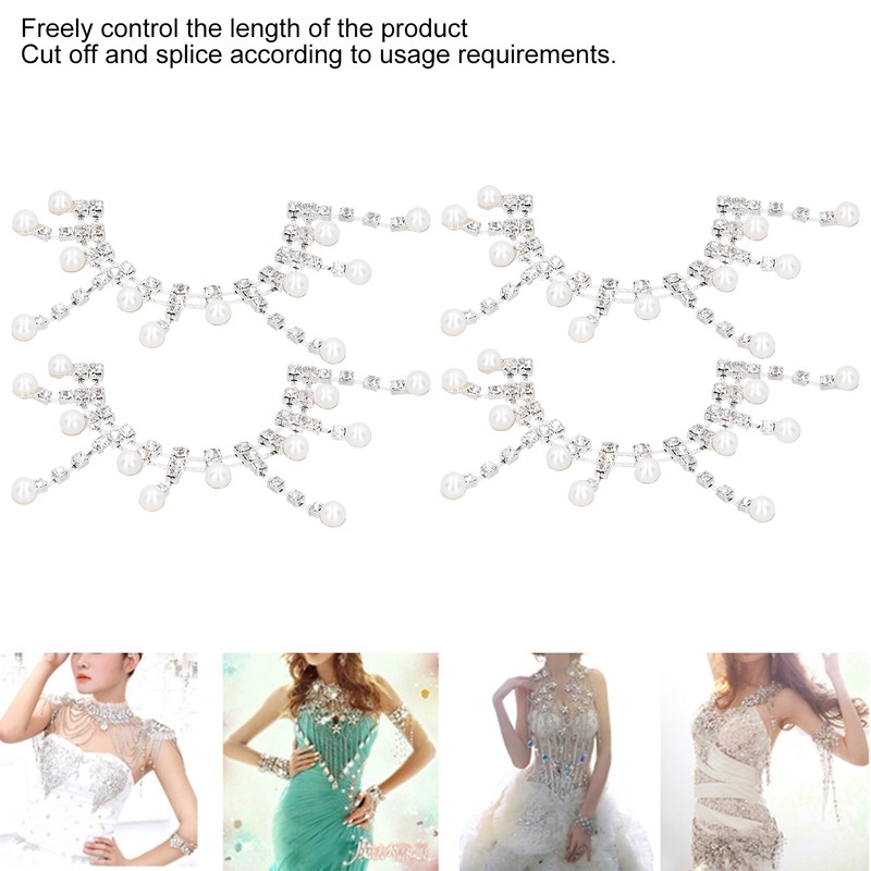 4Pcs Crystal Claw Chain Trimming Fringe Simulation Diamond Chain for