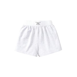 RoseSeek Girl's Elastic High Waisted Casual Shorts Letter Patched Wide Leg Summer Sweat Shorts Grey 10Y