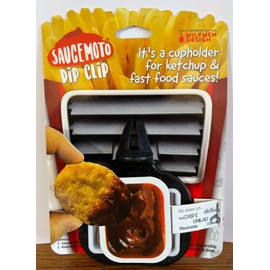 Saucemoto DIP CLIP, An in-car cup holder for ketchup & fast food sauces. NEW