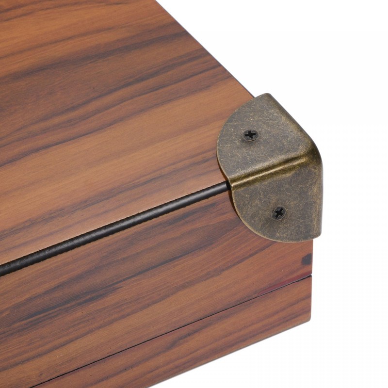 sourcing map 40x40x40mm Metal Box Corner Protectors Edge Guard Bronze