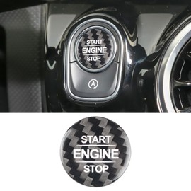 SUNJIKA Compatible with Real Carbon Fiber Center Consoles Engine Start Stop Button Panel Cover Trim Interior Accessories for Benz A B G GLA AMG GLE AMG GLS AMG GLB GLE GLS (Black 1pc)