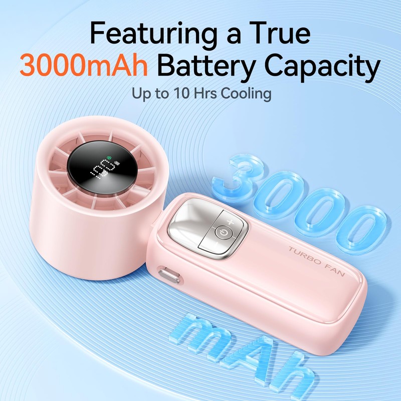 KIMMOO 3-in-1 Portable Handheld Turbo Fan-100 Speeds, 15000 RPM, 10Hrs