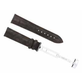 Ewatchparts 22mm Leather Watch Band Strap Deployment Clasp Compatible With Montblanc Watch Dark Brown