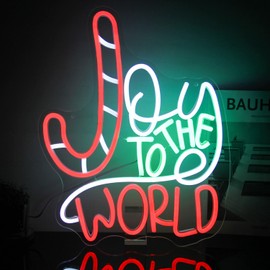Joy To The World Neon Sign Christmas Neon Light Jesus LED Neon Lights Signs Christmas Cane Neon Wall Light Joy Neon Light Up Signs for Bedroom Party Home Church Christmas Decor Gifts